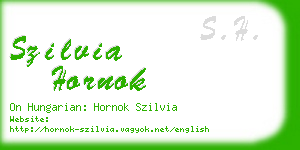 szilvia hornok business card